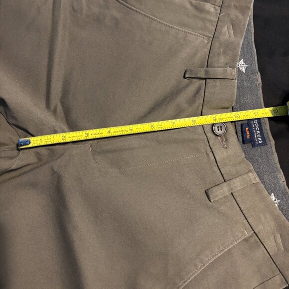 Dockers Pants 28x28 Slim Fit Workday Khaki Smart 360 Flex Dark Pebble/Brown - Picture 9 of 13